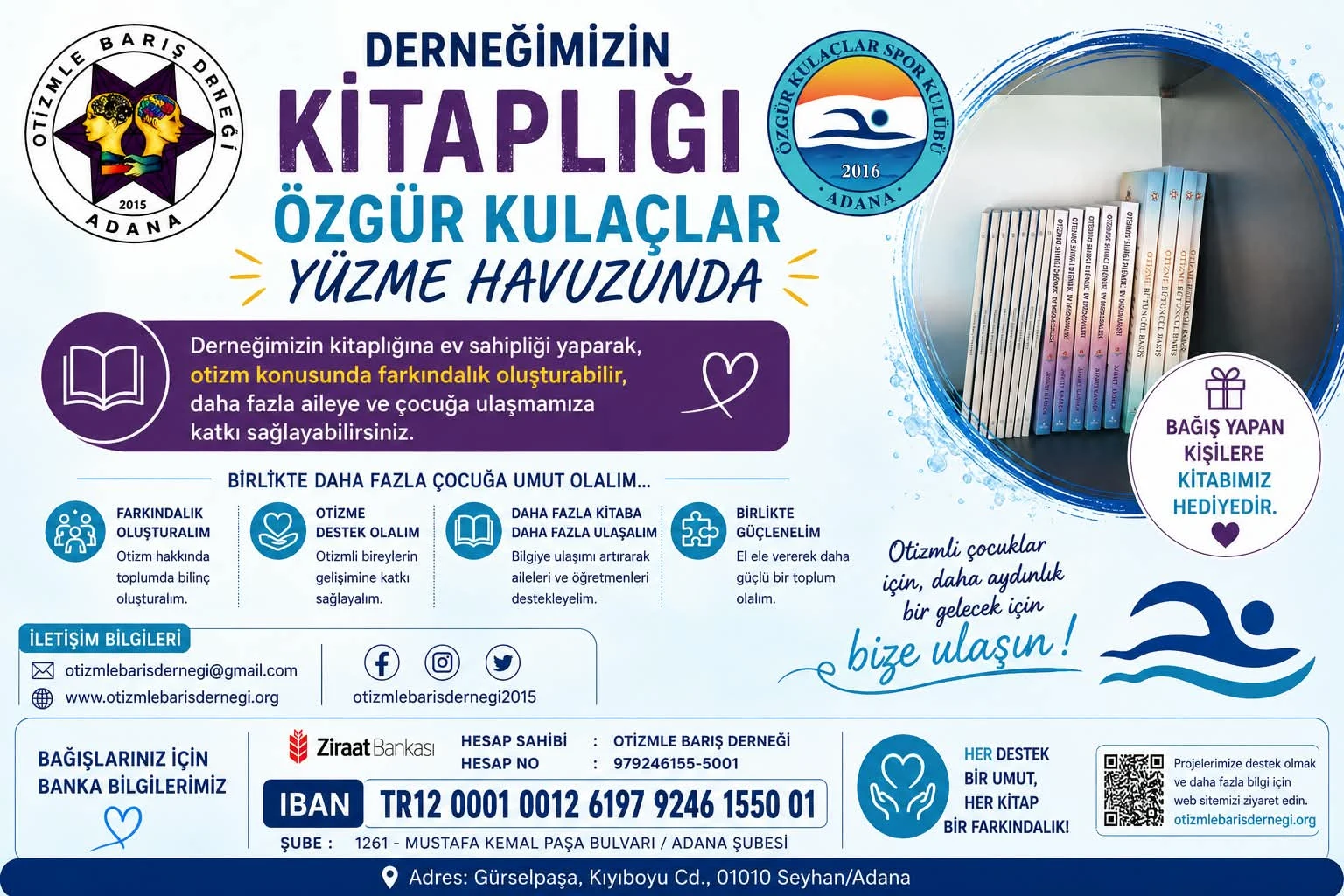 OTİZMLE BARIŞ DERNEĞİ KİTAPLARIMIZ ÖZGÜR KULAÇLAR YÜZME HAVUZUNDA